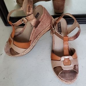 Pikolinos T-strap Wedge Sandals